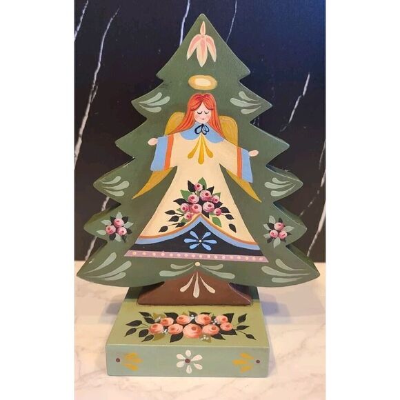 Set of 3 Christmas Holiday Angels Hand Painted Joyce Howard Primitive Style EUC - Picture 9 of 16